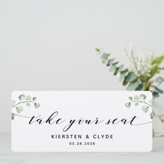 黒い書道の緑あなたの座席のトップカードを取る 招待状 (スタンド正面)