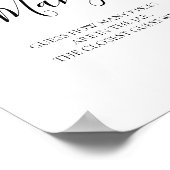 黒い書道はキスのサインを推測 ポスター (角)