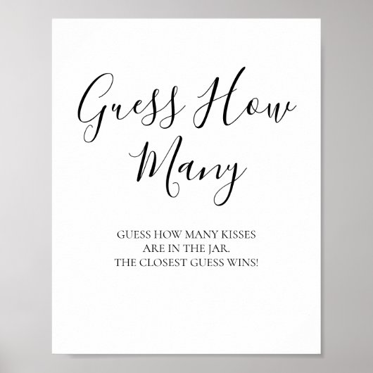 黒い書道はキスのサインを推測 ポスター (正面)