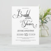 黒い書道エレガントブライダルシャワー招待状 セーブザデート (スタンド正面)