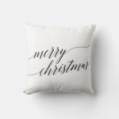 黒い書道エレガントメリークリスマス クッション (正面)