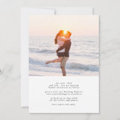 黒い書道エレガント写真ザ結婚ーズ セーブザデート (裏面)