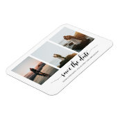 黒い書道フォトコラージュで日付を保存 マグネット (左側)