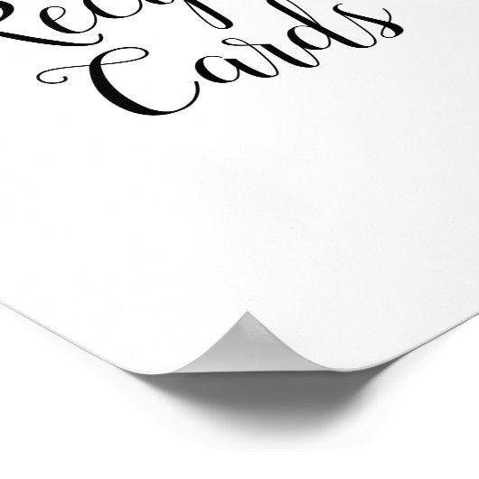 黒い書道レシピカード記号 ポスター (角)