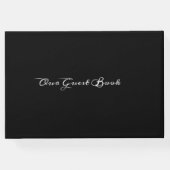 黒い書道台本の写真結婚の ゲストブック (裏面)