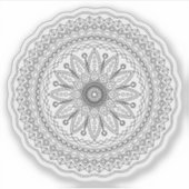 黒い曼荼羅の幻想的な花 シール (正面)