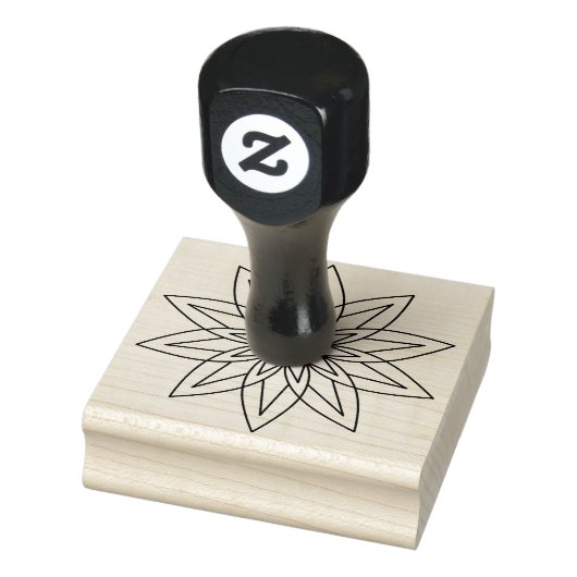 黒い曼荼羅の花 ラバースタンプ (スタンプ)
