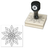 黒い曼荼羅の花 ラバースタンプ (押印)