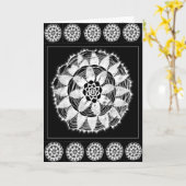 黒い曼荼羅カードの白 カード (黄色い花)