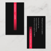 黒い最小主義の一般的のショッキングピンクのラベル 名刺 (正面/裏面)