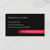 黒い最小主義の一般的のショッキングピンクのラベル 名刺 (裏面)