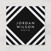 黒い最小主義の白い四角は幾何学的並べます スクエア名刺 (正面)