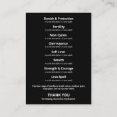 黒い月と星の呪文ジャー&キット 名刺 (裏面)