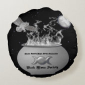 黒い月の社会によって飾られる枕 ラウンドクッション (裏面)