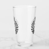 黒い月桂樹のリースの王冠|の王室のなモノグラム タンブラーグラス (右)