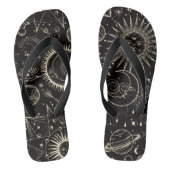 黒い月模様 ビーチサンダル (フットベッド)