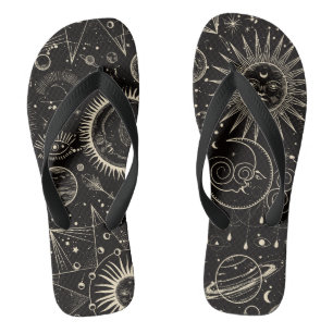 黒い月模様 ビーチサンダル