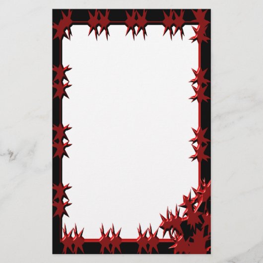 黒い有刺鉄文房具 便箋 (正面)