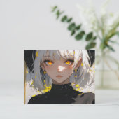 黒い服を着たアニメの女の子、ポストクロッシング ポストカード (スタンド正面)