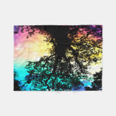 黒い木々 カラフルな宇宙 ブランケット (正面(横))