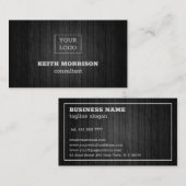 黒い木とロゴのサイン 名刺 (正面/裏面)