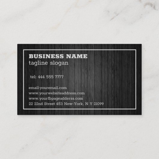 黒い木とロゴのサイン 名刺 (裏面)