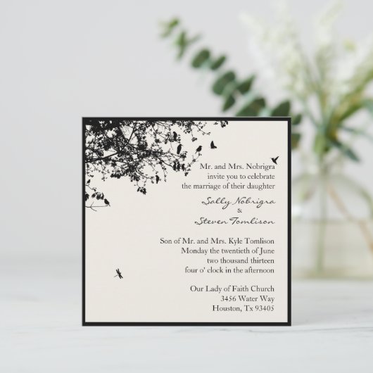 黒い木と鳥 招待状 (スタンド正面)