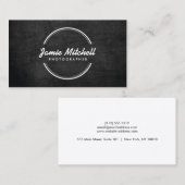 黒い木に開いた円のロゴ 名刺 (正面/裏面)