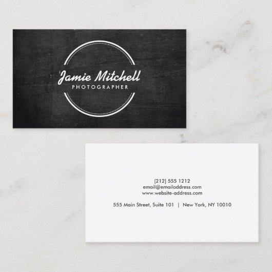 黒い木に開いた円のロゴ 名刺 (正面/裏面)