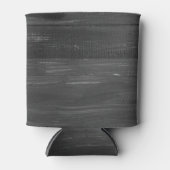 黒い木のテクスチャストライプの 缶クーラー (正面)