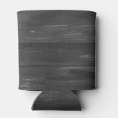 黒い木のテクスチャストライプの 缶クーラー (裏面)