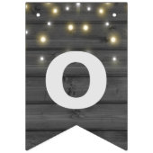 黒い木の上のパーティー灯の列 バンティングフラッグ (第2の旗)