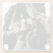 黒い木の樹皮 ガラスコースター (裏面)