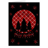 黒い木を切り取った後ろの赤い白い黒の格子縞 (正面)