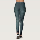 黒い木を持つ冬の木のレギンスの暗いティール(緑がかった色) レギンス (裏面)