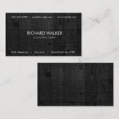 黒い木製のエレガントでモダンな専門の白 名刺 (正面/裏面)