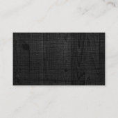 黒い木製のエレガントでモダンな専門の白 名刺 (裏面)