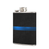 黒い木製の出現の薄いブルーライン フラスク (左)