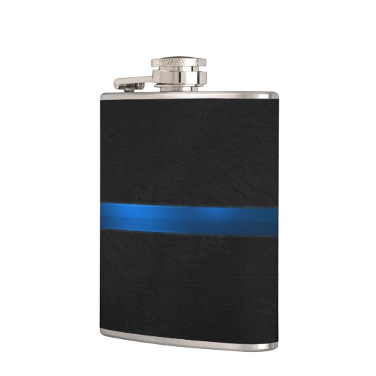 黒い木製の出現の薄いブルーライン フラスク (左)