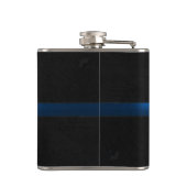 黒い木製の出現の薄いブルーライン フラスク (裏面)