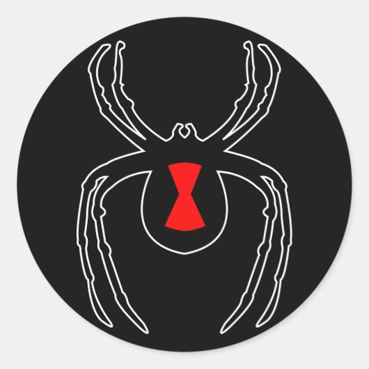 黒い未亡人のアウトライン ラウンドシール (正面)