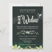 黒い未亡人の頭の切れ目と当惑した花束 招待状 (正面)