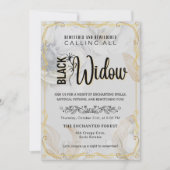 黒い未亡人の頭の切れ目と当惑の白い大理石 招待状 (正面)