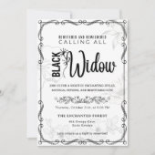 黒い未亡人の頭を混乱させ黒と白 招待状 (正面)