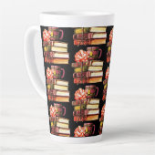 黒い本とお茶 カフェラテマグ (左アングル)