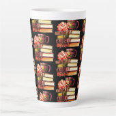 黒い本とお茶 カフェラテマグ (正面)