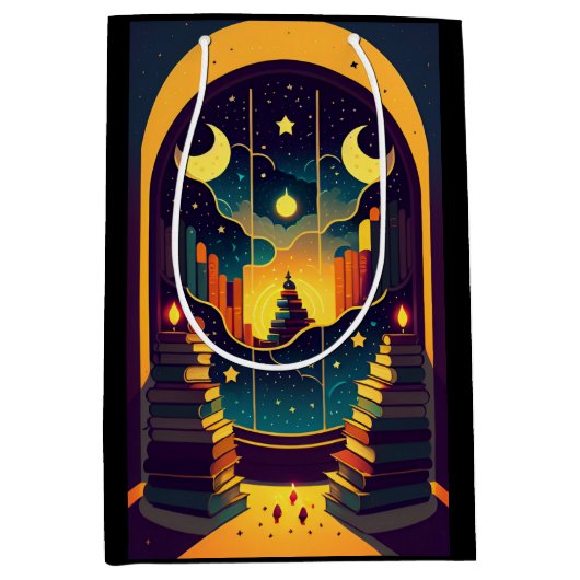 黒い本の魔法の領域 ミディアムペーパーバッグ (正面)