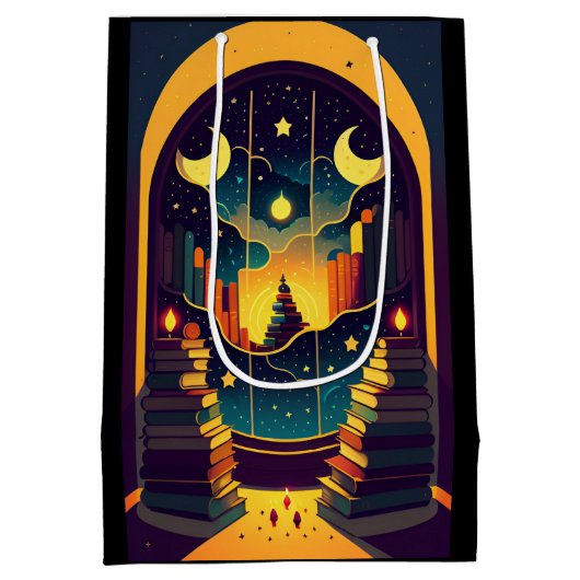 黒い本の魔法の領域 ミディアムペーパーバッグ (裏面)