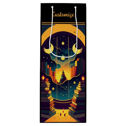 黒い本の魔法の領域 ワインギフトバッグ (正面)