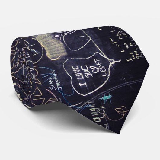 黒い板タイの落書き ネクタイ (ロール)